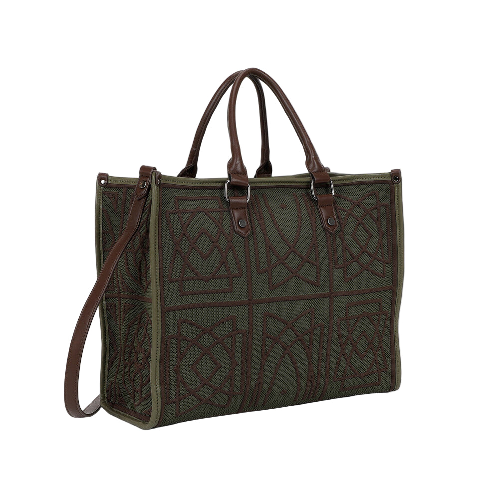 Borsa Tote Grande Con Disegno Ricamato M8-Y201225
