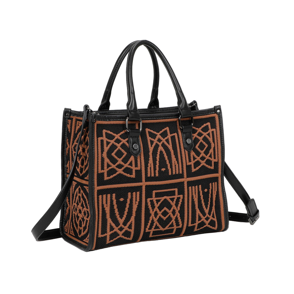 Borsa Tote Media Con Disegno Ricamato M8-Y201226