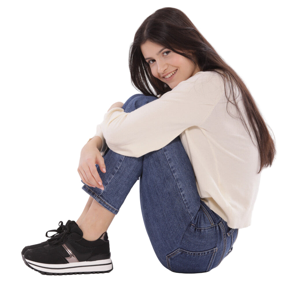 Scarpe Sneakers Nero MimiMua SCAL-9109