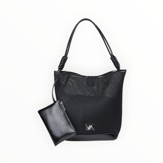 Borsa a Spalla Nera Verde 16-0008417