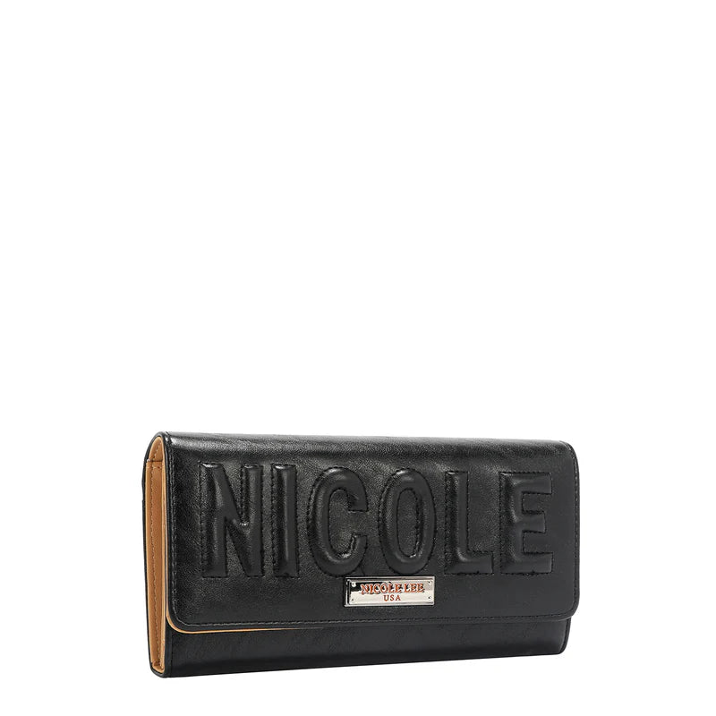 Portafogli Tri-Fold con Logo in Rilievo Nicole Lee EMB7973