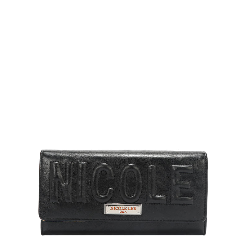 Portafogli Tri-Fold con Logo in Rilievo Nicole Lee EMB7973