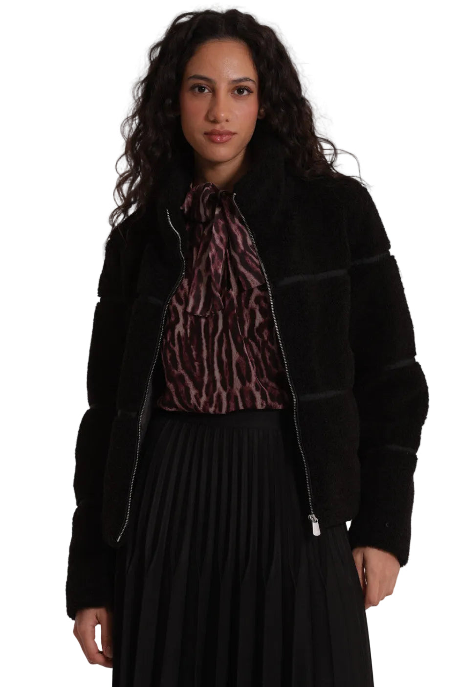 Giubbotto Corto Effetto Montone Donna - Giacca Invernale NDAN-6624