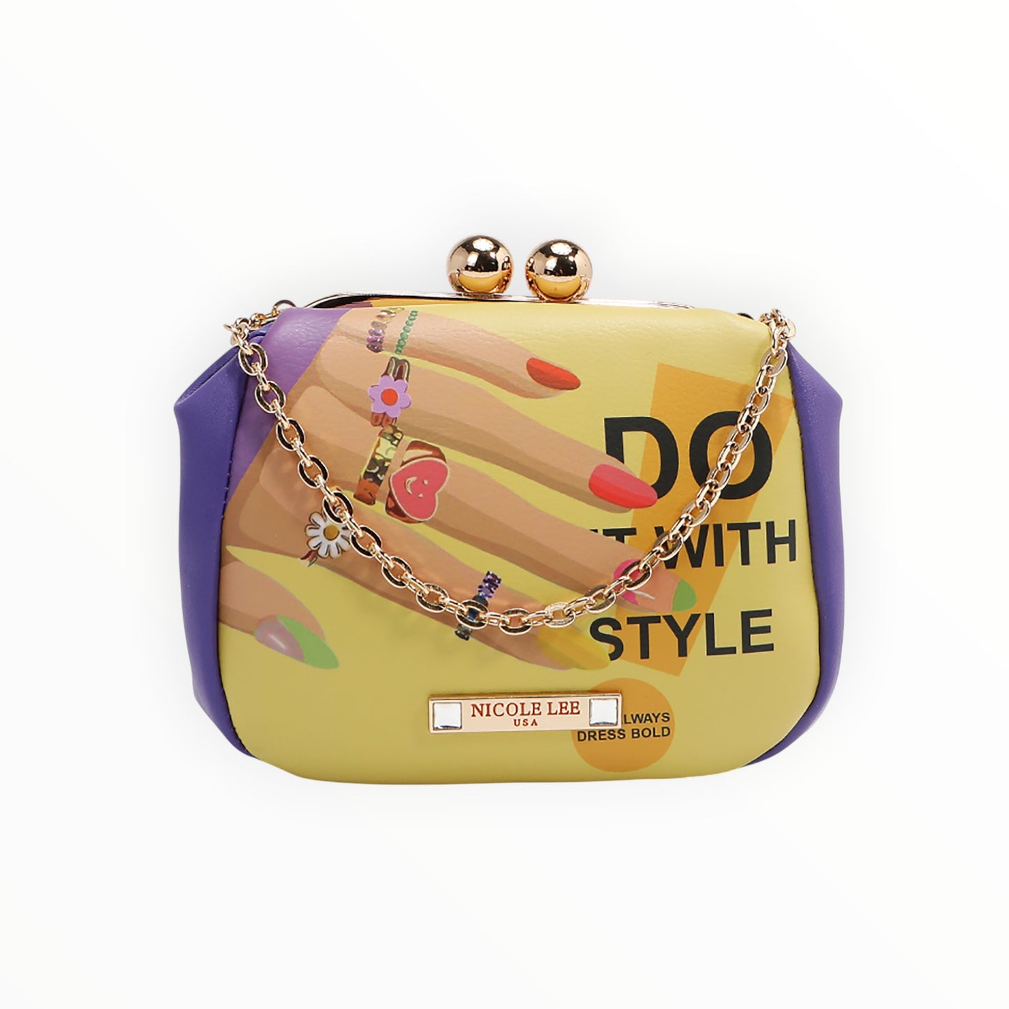 Borsa con Clip e Tracolla Nail Polish Nicole Lee PRT7803