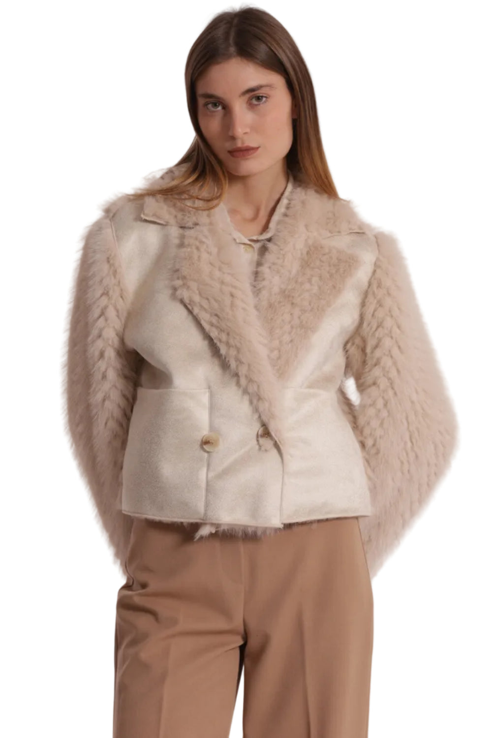 Montone Cropped Reversibile YQAN-6570